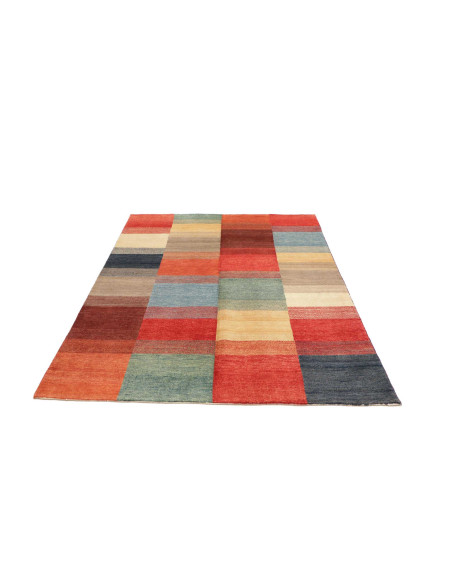 Hand Made Rug Mosaic Pakistan 149x195 Brick Red