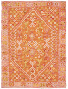 Hand Made Rug Kilim Afghanistan 135x181 Orange