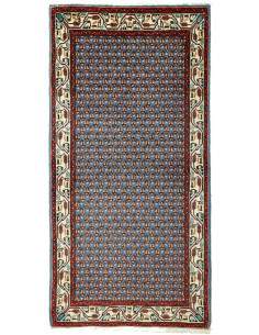 Hand Made Rug Hamadan Persia 62x126 Blue Red