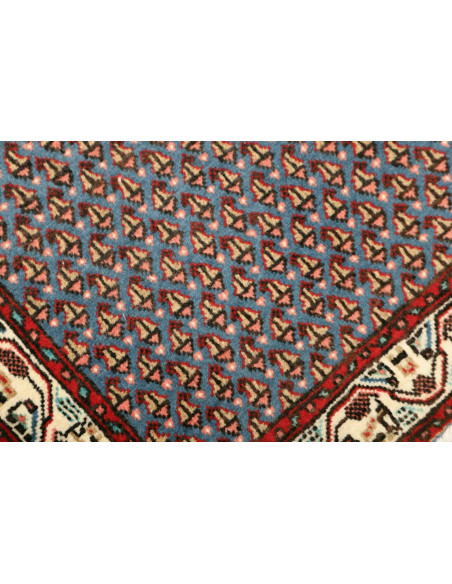 Hand Made Rug Hamadan Persia 62x126 Blue Red