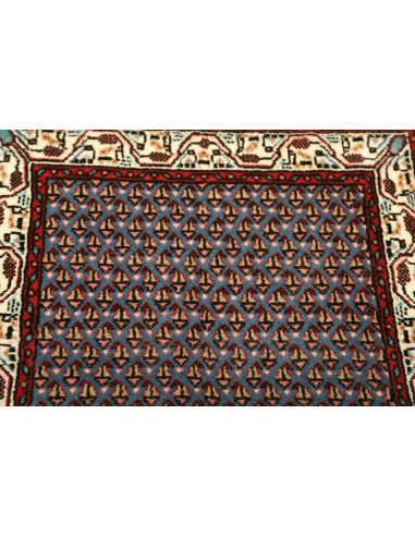 Hand Made Rug Hamadan Persia 62x126 Blue Red