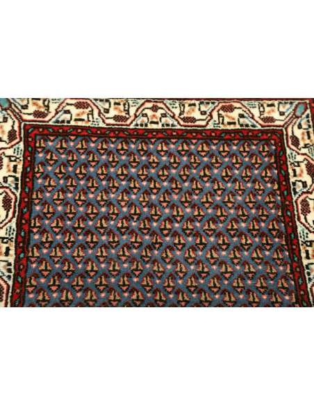 Hand Made Rug Hamadan Persia 62x126 Blue Red
