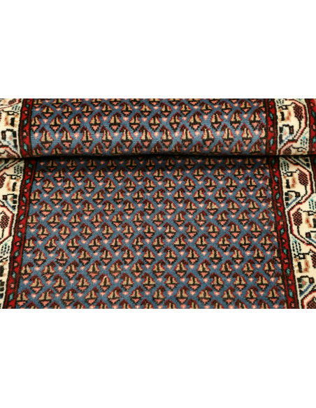 Hand Made Rug Hamadan Persia 62x126 Blue Red