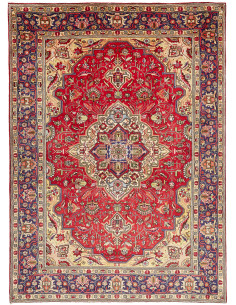 Hand Made Rug Tabriz Persia 204x285 Red Dark Bl