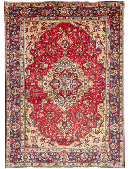Hand Made Rug Tabriz Persia 204x285 Red Dark Bl