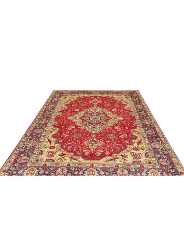 Hand Made Rug Tabriz Persia 204x285 Red Dark Bl