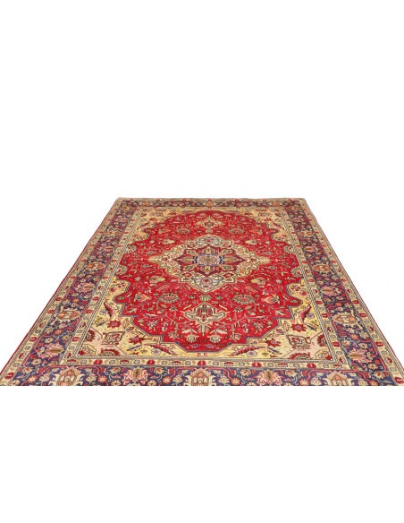 Hand Made Rug Tabriz Persia 204x285 Red Dark Bl