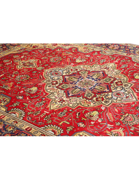 Hand Made Rug Tabriz Persia 204x285 Red Dark Bl