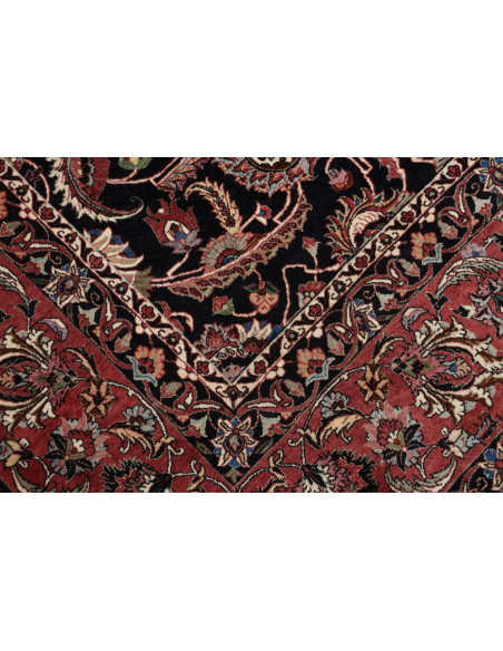 Rug Bidjar with silk Persia grey red 305x399