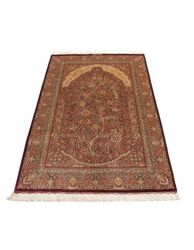 Tappeto Ghom seta Persia marrone 101x156