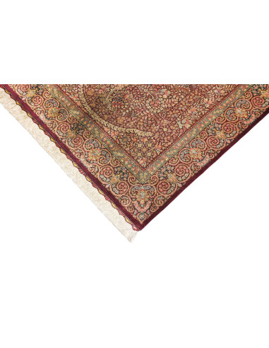 Tappeto Ghom seta Persia marrone 101x156