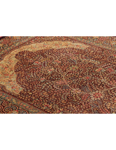 Tappeto Ghom seta Persia marrone 101x156