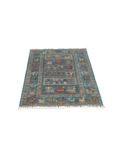 Hand Made Rug Istintia Pakistan 82x123 Blue Bei