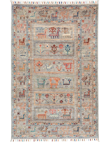 Hand Made Rug Istintia Pakistan 81x121 Grey Mul