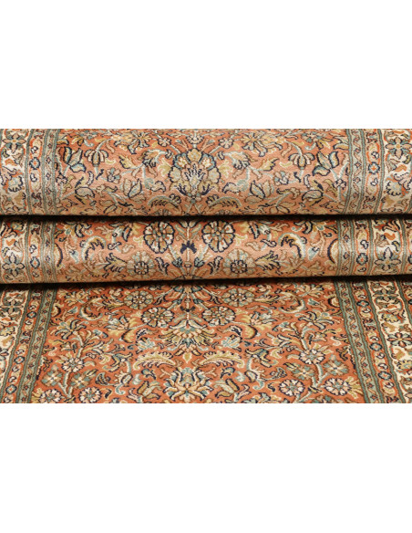 Rug Kashmir India maroon brown 79x296