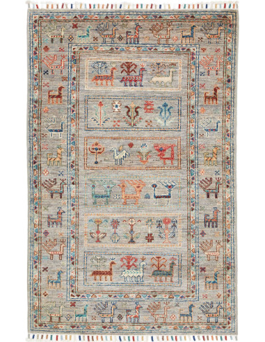 Hand Made Rug Istintia Pakistan 82x127 Gray Mul