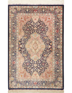 Tappeto Ghom seta Persia giallo marrone 81x121