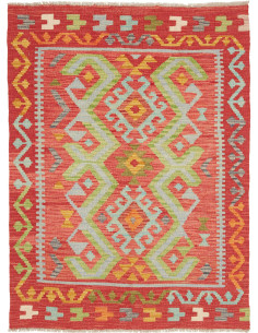 Hand Made Rug Kilim Afghanistan 102x138 Red Lig