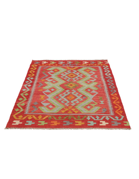 Hand Made Rug Kilim Afghanistan 102x138 Red Lig