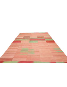Hand Made Rug Modern Kilim Persia 268x352 Pink 2