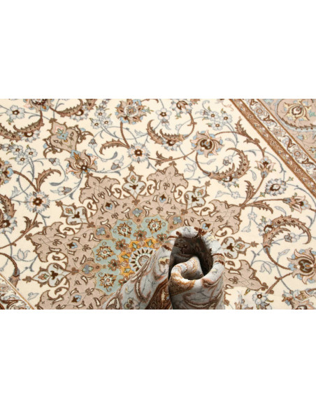 Hand Made Rug Isfahan Persia 155x240 Ivory Sand