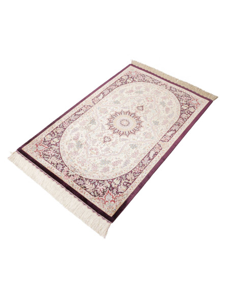 Tappeto Ghom seta Persia giallo marrone 79x122