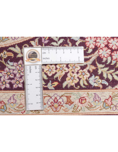 Tappeto Ghom seta Persia giallo marrone 79x122