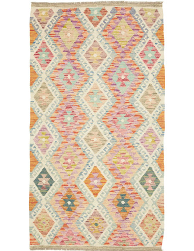 Hand Made Rug Kilim Afghanistan 107x197 Multico
