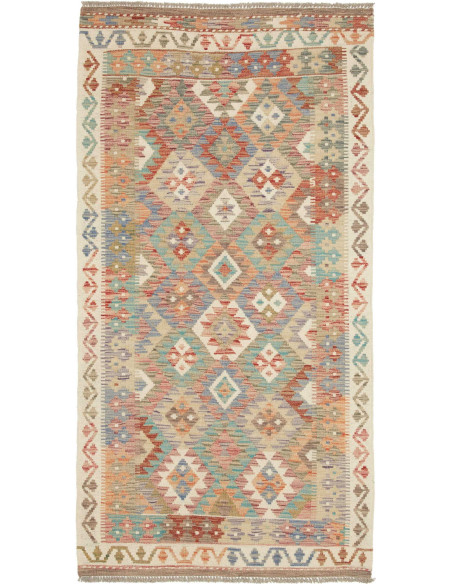 Hand Made Rug Kilim Afghanistan 103x199 Beige I