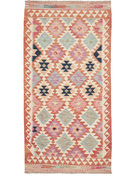 Hand Made Rug Kilim Afghanistan 110x213 Rust Cr