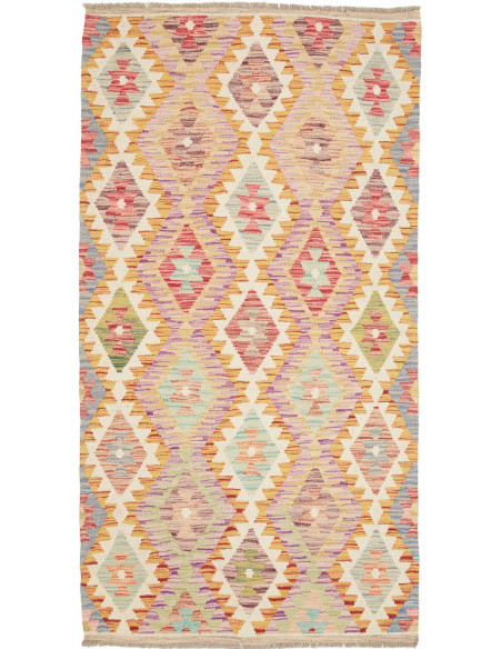 Hand Made Rug Kilim Afghanistan 106x198 Multico