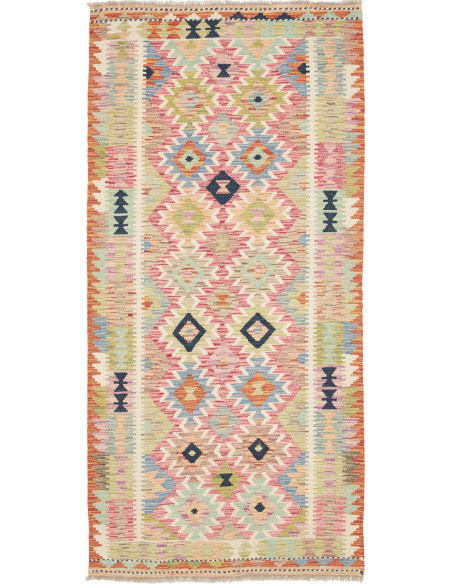 Hand Made Rug Kilim Afghanistan 99x204 Multicol