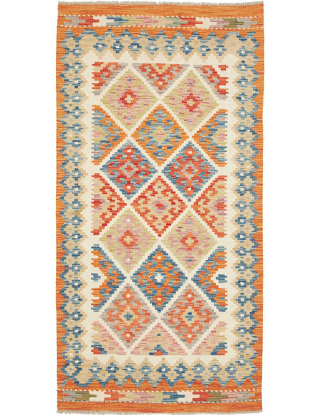 Hand Made Rug Kilim Afghanistan 100x197 Orange