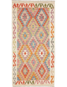 Hand Made Rug Kilim Afghanistan 102x200 Ivory M