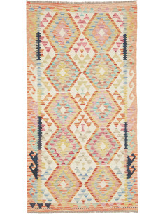 Hand Made Rug Kilim Afghanistan 104x193 Beige M