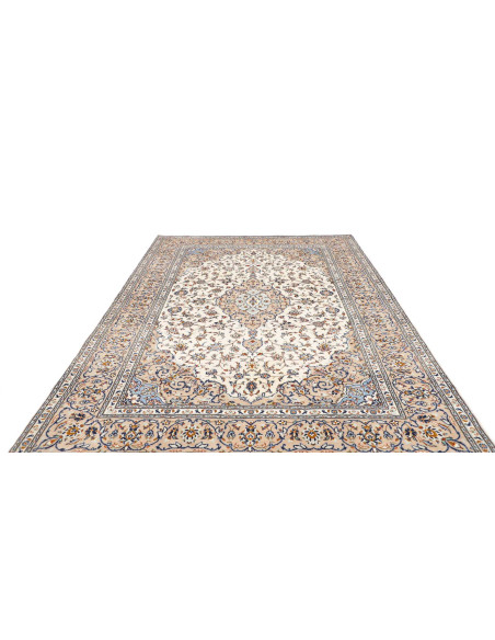 Hand Made Rug Kashan Persia 205x310 Beige Blue