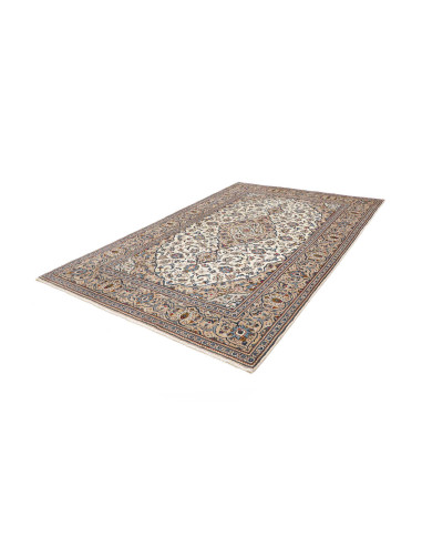 Hand Made Rug Kashan Persia 200x305 Ivory Blue