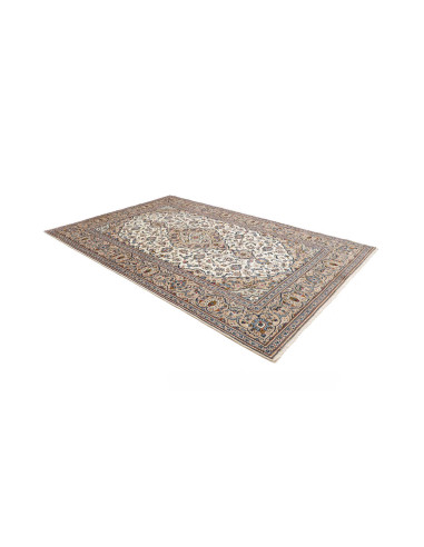 Hand Made Rug Kashan Persia 200x305 Ivory Blue