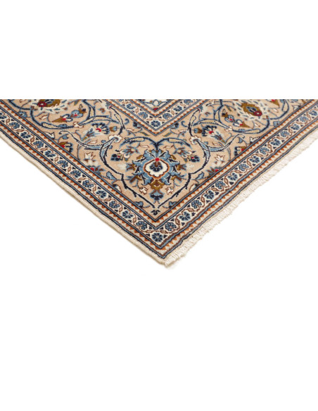 Hand Made Rug Kashan Persia 200x305 Ivory Blue