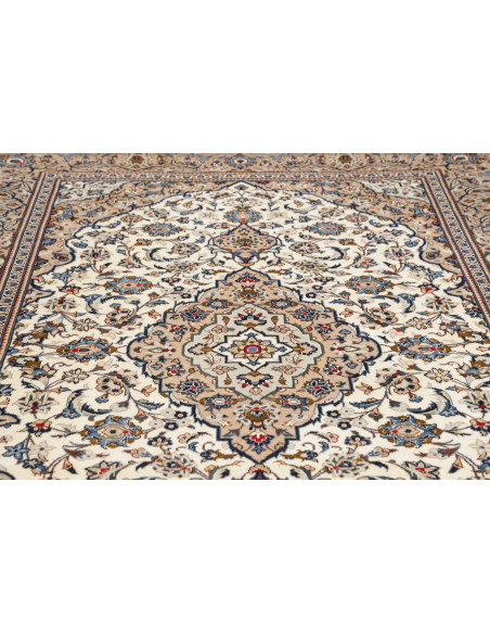 Hand Made Rug Kashan Persia 200x305 Ivory Blue