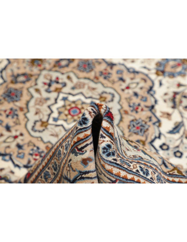 Hand Made Rug Kashan Persia 200x305 Ivory Blue