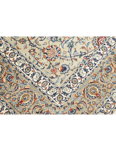 Hand Made Rug Kashan Persia 260x370 Ivory Blue