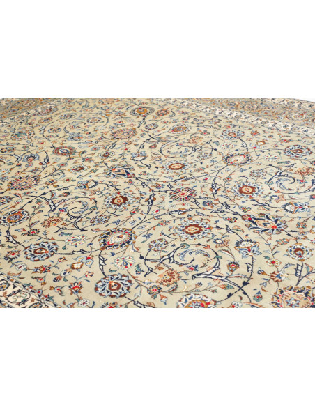 Hand Made Rug Kashan Persia 260x370 Ivory Blue