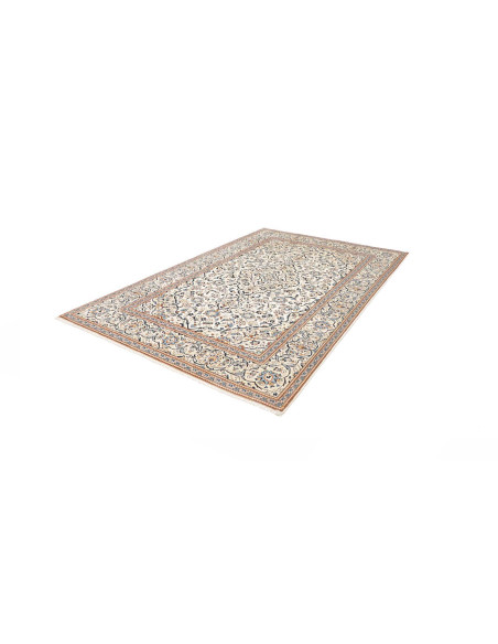Hand Made Rug Kashan Persia 200x304 Ivory Blue