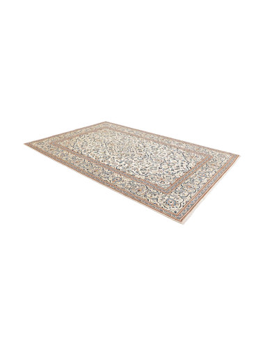 Hand Made Rug Kashan Persia 200x304 Ivory Blue