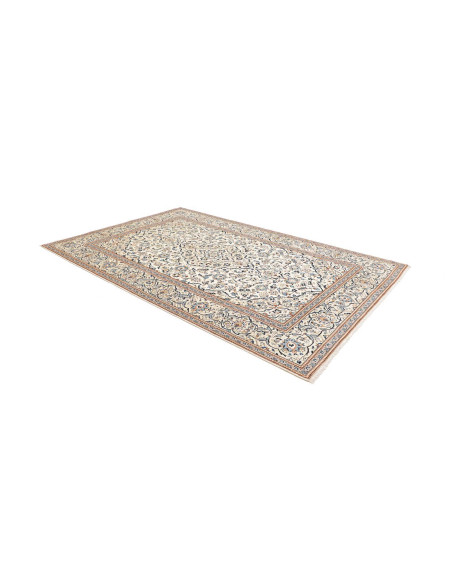 Hand Made Rug Kashan Persia 200x304 Ivory Blue