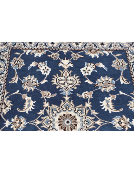 Hand Made Rug Nain Kashmar Persia 80x200 Blue I
