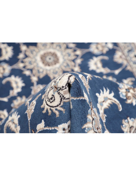 Hand Made Rug Nain Kashmar Persia 80x200 Blue I