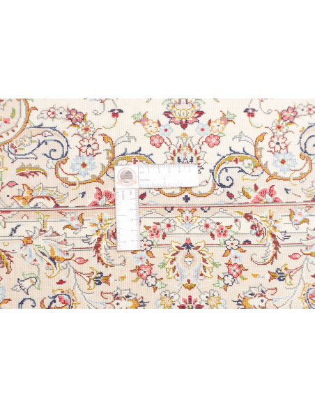 Hand Made Rug Ghom Silk Persia 99x150 Ivory Blu