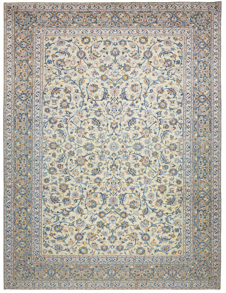Hand Made Rug Kashan Persia 293x388 Ivory Blue